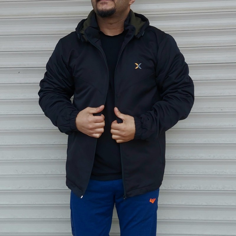 Siyah İçi Haki Polarlı Mont