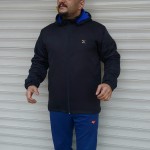 Siyah İçi Sax Mavi Polarlı Mont