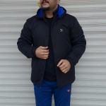 Siyah İçi Sax Mavi Polarlı Mont