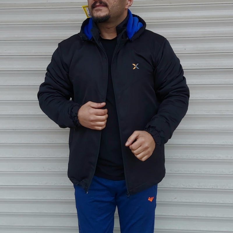 Siyah İçi Sax Mavi Polarlı Mont